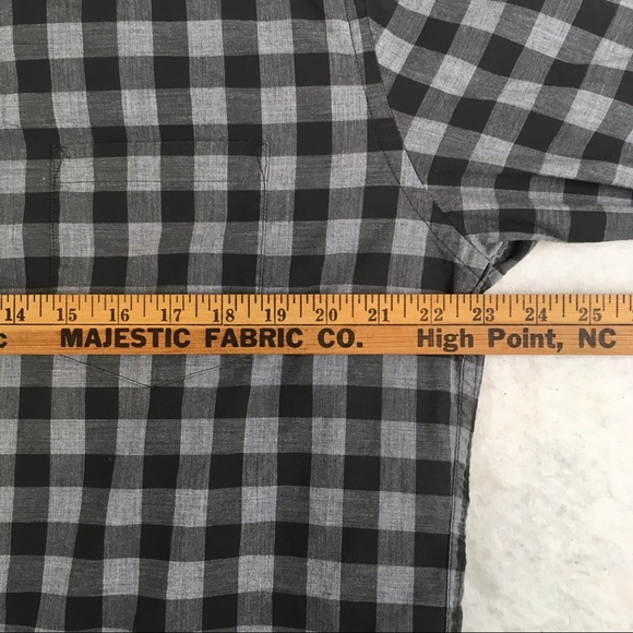 J Crew Shirt Mens XL Cotton Button Up Long Sleeve Black Gray Plaid - Picture 6 of 9